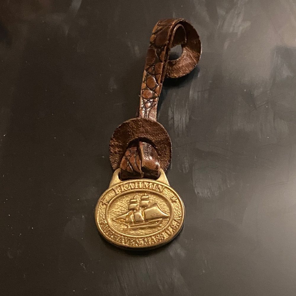 Brahmin Gold Medallion with Brown Textured Strap